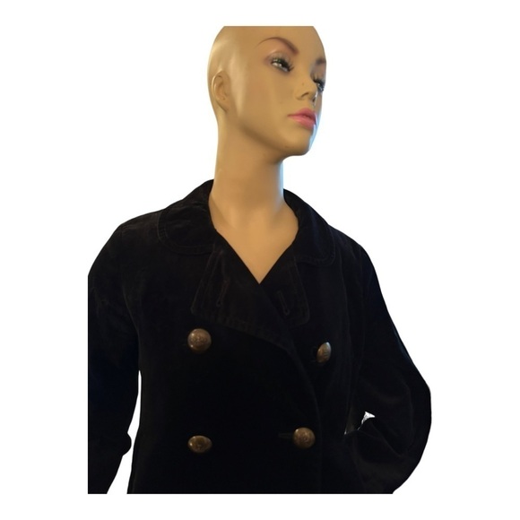 J. Crew Y2K Velvet Military Style Pea Coat - Picture 4 of 9
